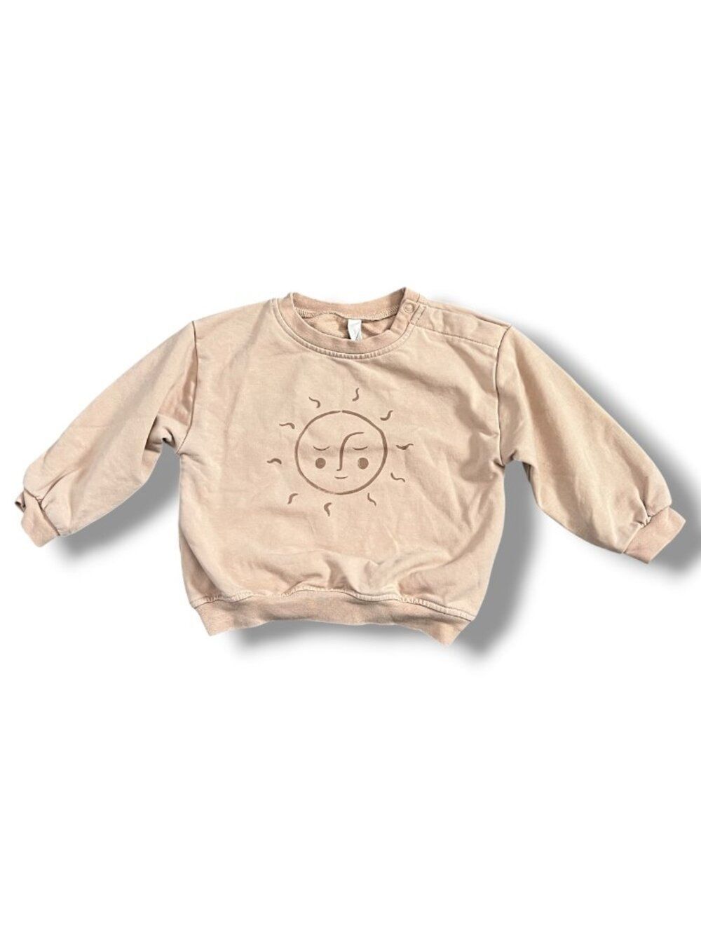 Quincy Mae Tan Khaki Sun Print Sweatshirt Size 6-12M